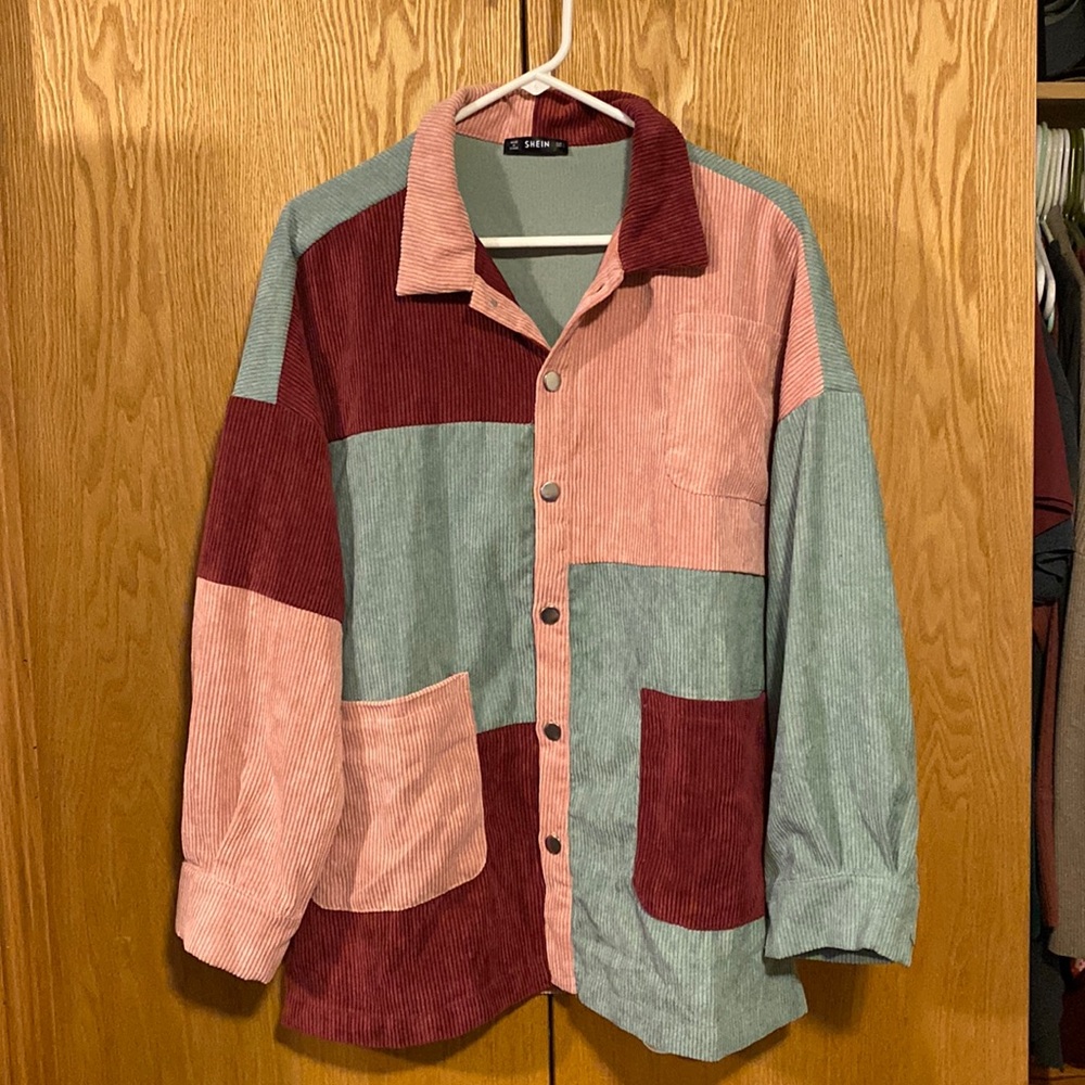 Shein corduroy patch shacket size large